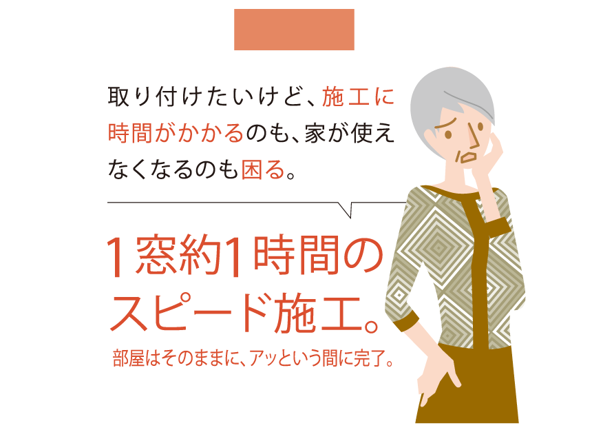 1窓1時間のスピード施工。