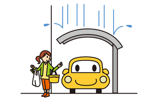 カーポート｜雨の日の乗り降りが容易です